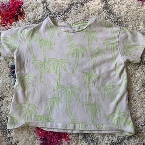 cropped shirt with palm trees